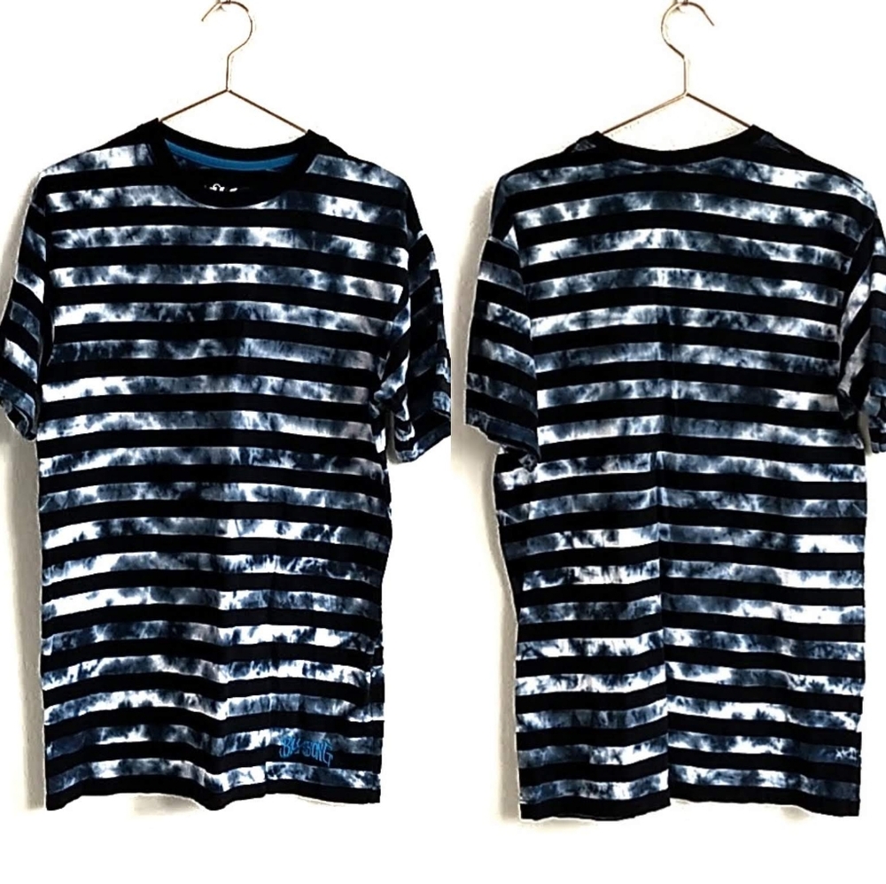 BILLABONG Indie Slim Navy Shirt Short Sleeve Tee Blue Tie Dye XL